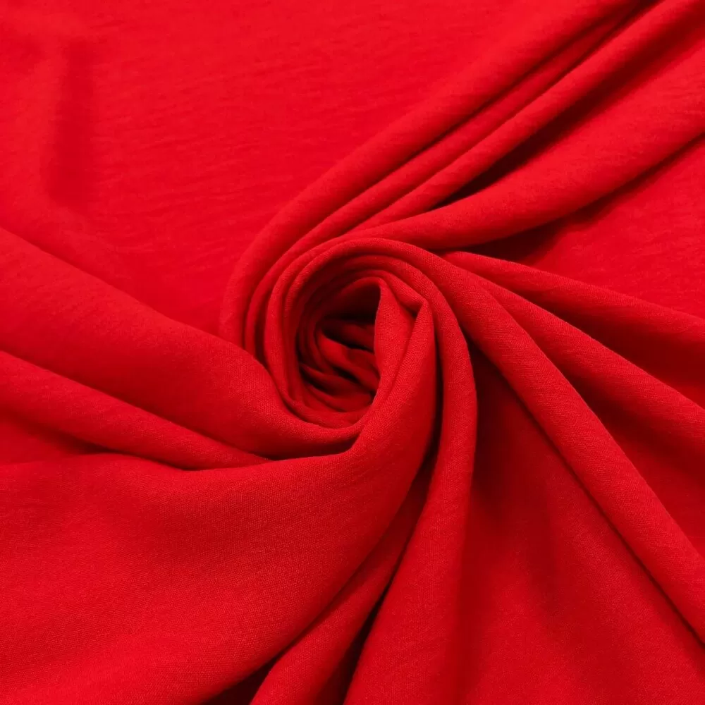Crepe Air Flow Duna 100% Poliéster 1,50m Largura - Vermelho Crepe Air Flow Duna 100% Poliéster 1,50m Largura - Vermelho