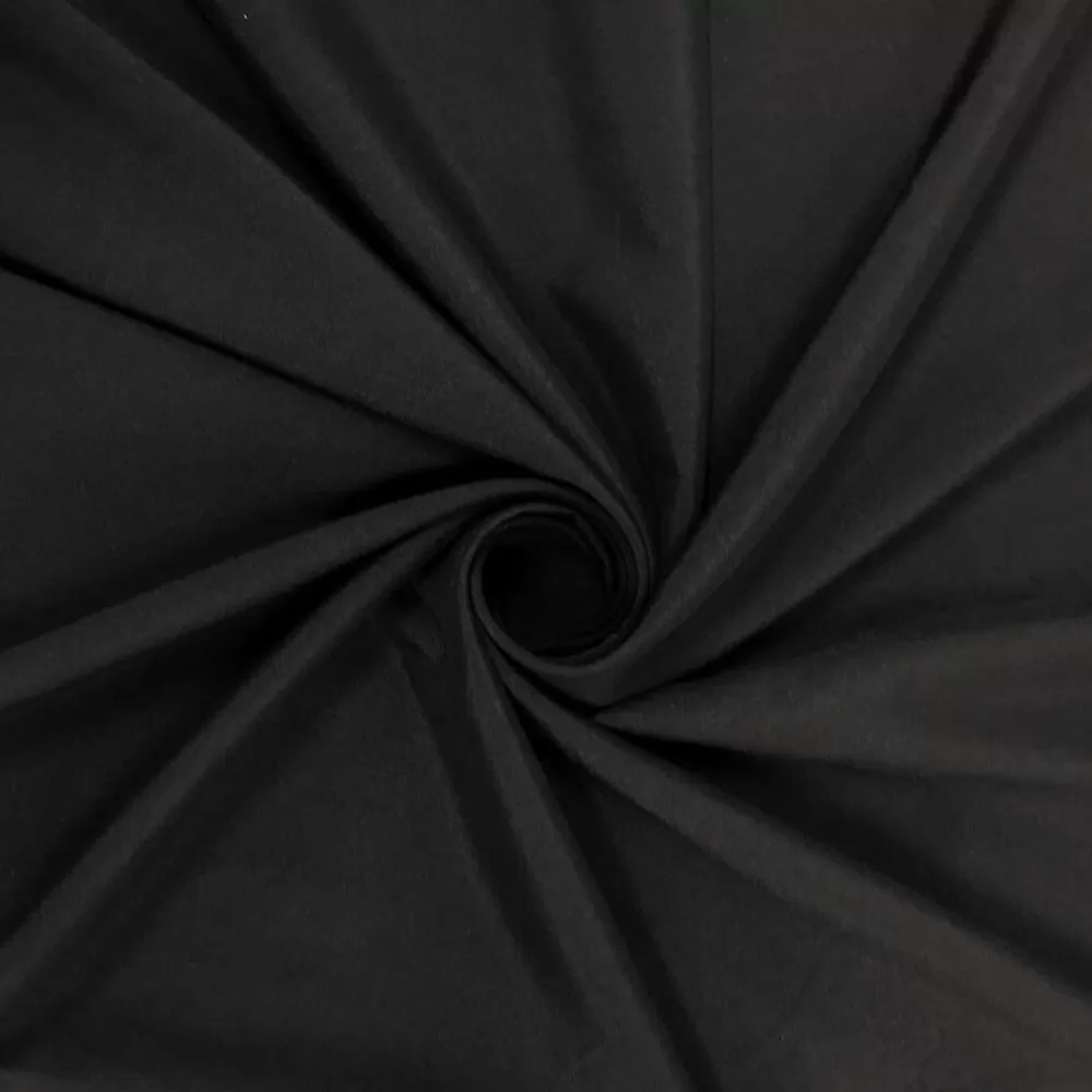 Crepe Porcelana 96% Poliéster 4% Elastano 1,47m Largura - Preto Crepe Porcelana 96% Poliéster 4% Elastano 1,47m Largura - Preto