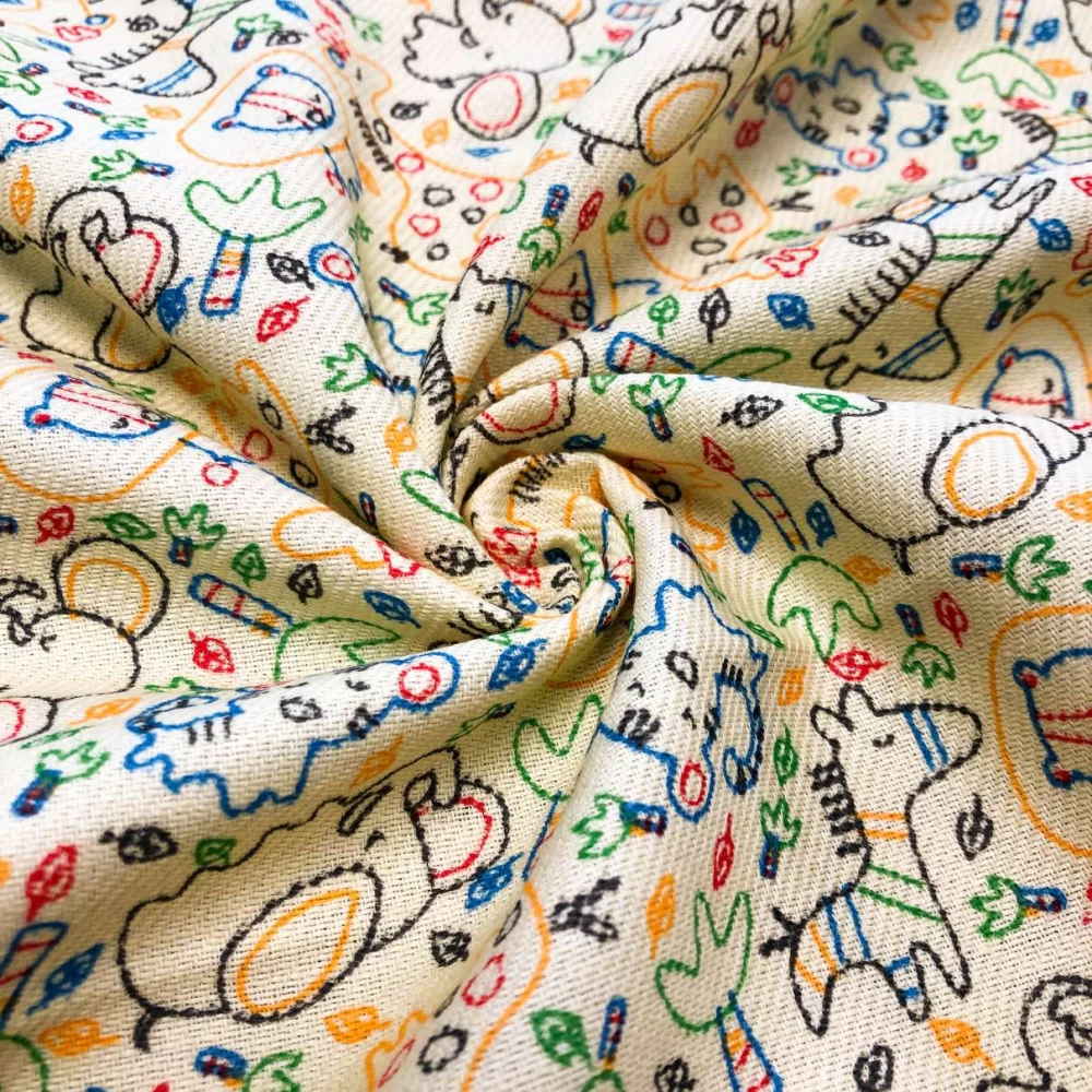 Flanela Cueiro Estampada- Safari Colorido - 100% Algodão - Variante 2 Flanela Cueiro Estampada- Safari Colorido - 100% Algodão - Variante 2