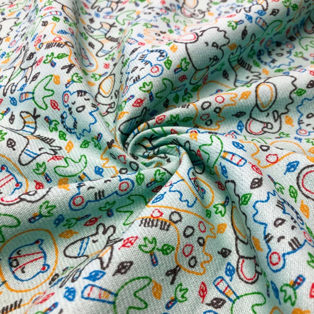 Flanela Cueiro Estampada- Safari Colorido - 100% Algodão - Variante 3