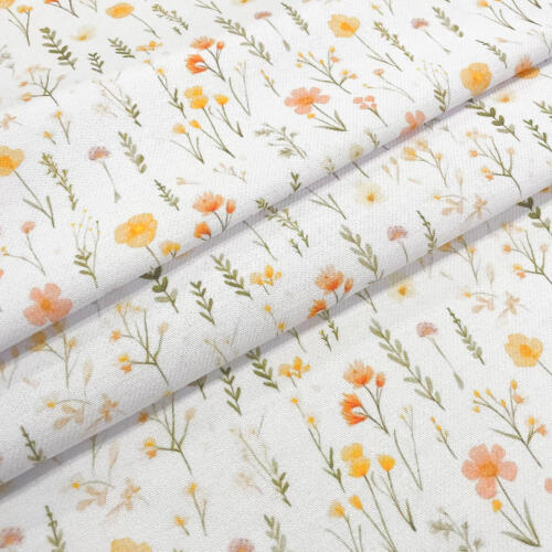 Flanela Cueiro Estampa Exclusiva JLM Coleção Ramos Florais 100% Algodão 0,78M Largura - Tons de amarelo