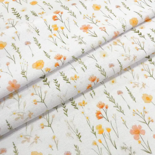 Flanela Cueiro Estampa Exclusiva JLM Coleção Ramos Florais 100% Algodão 0,78M Largura - Tons de amarelo