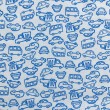 Flanela Cueiro Estampada - Carrinhos Azul - 100% Algodão - Variante 1