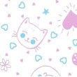Flanela Cueiro Estampada - Cute Cat - 100% Algodão - Variante 1