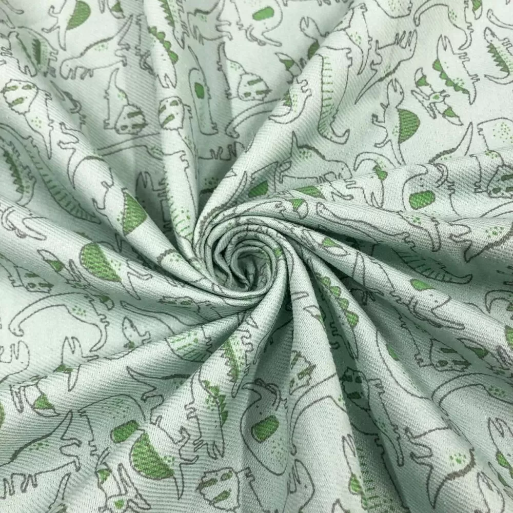 Flanela Cueiro Estampada Dinos Verde 100% Algodão 0,78m Largura - Variante 1 Flanela Cueiro Estampada Dinos Verde 100% Algodão 0,78m Largura - Variante 1