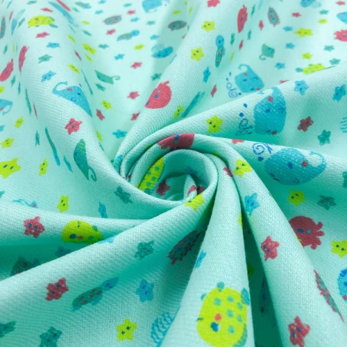 Flanela Cueiro Estampada - Fundo do Mar - 100% Algodão - Variante 2 Flanela Cueiro Estampada - Fundo do Mar - 100% Algodão - Variante 2