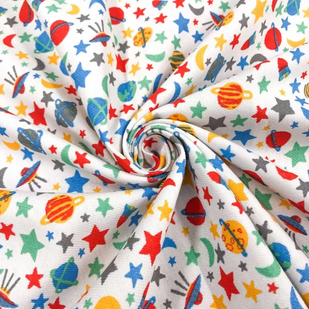 Flanela Cueiro Estampada Lunar 100% Algodão 0,78m Largura - Variante 1 Flanela Cueiro Estampada Lunar 100% Algodão 0,78m Largura - Variante 1