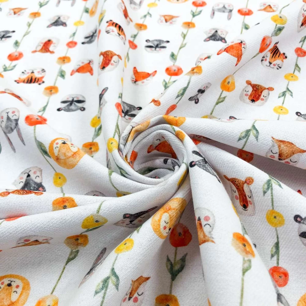 Flanela Cueiro Estampa Exclusiva JLM Rostinhos Animais 100% Algodão 0,78M Largura - Variante 1 Flanela Cueiro Estampa Exclusiva JLM Rostinhos Animais 100% Algodão 0,78M Largura - Variante 1