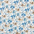 Flanela Cueiro Estampada Ursinho com Estrelas 100% Algodão 0,78m Largura - Variante 1