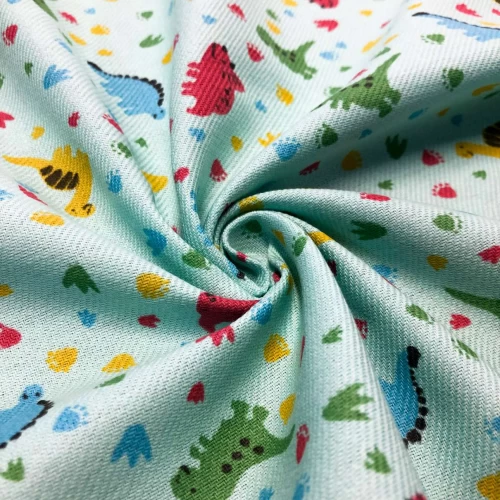 Flanela Cueiro Estampado - Mini Dinos - 100% Algodão - Variante 2 Flanela Cueiro Estampado - Mini Dinos - 100% Algodão - Variante 2