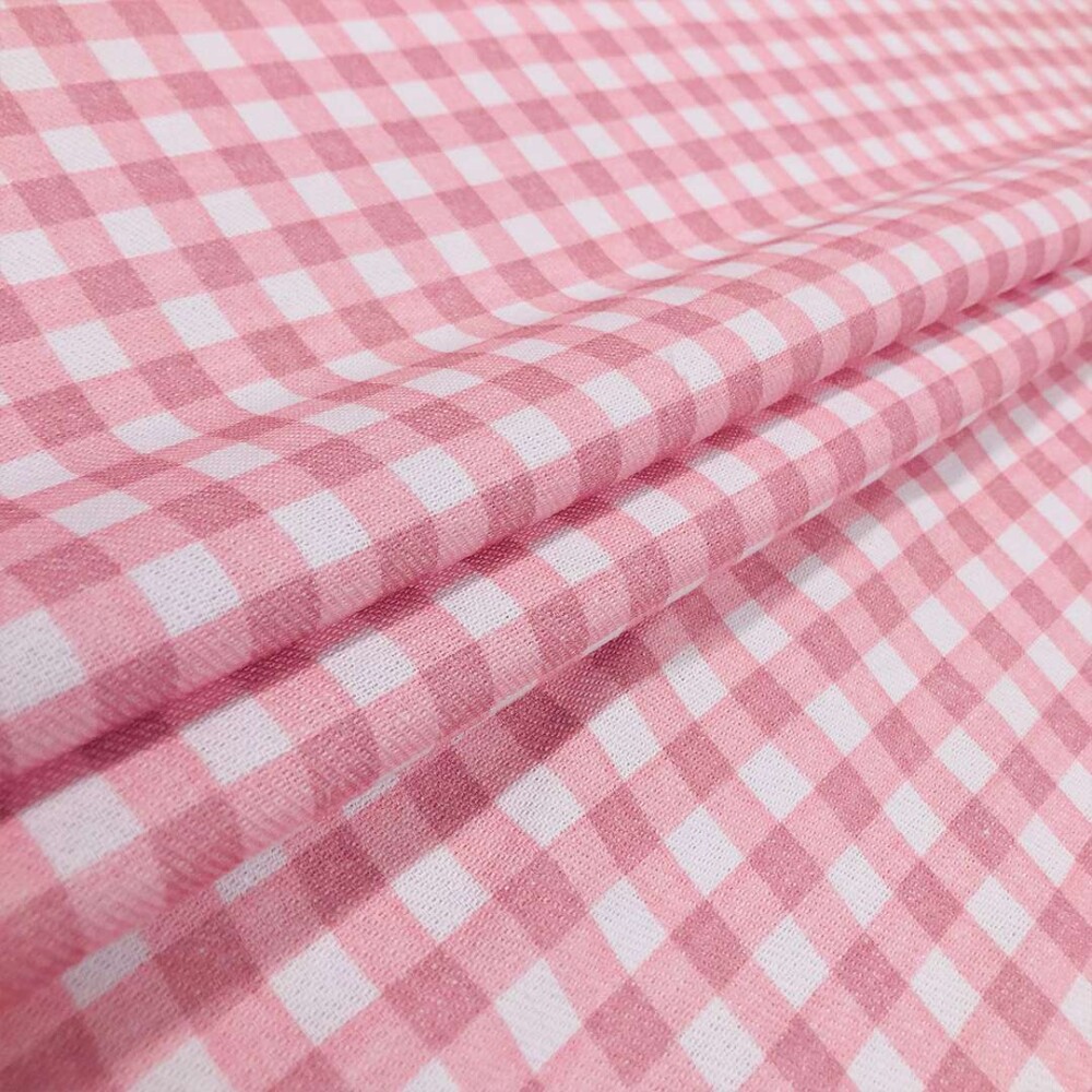 Flanela Cueiro Exclusiva JLM Xadrez 100% Algodão 0,78m Largura - Rosa bebê
