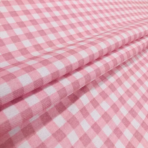 Flanela Cueiro Exclusiva JLM Xadrez 100% Algodão 0,78m Largura - Rosa bebê