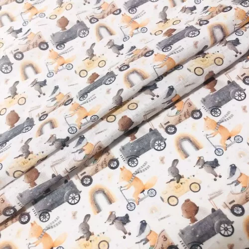 Fralda Estampa Exclusiva JLM Bichinhos de Carrinho 100% Algodão 0,75m Largura - Variante 1 Fralda Estampa Exclusiva JLM Bichinhos de Carrinho 100% Algodão 0,75m Largura - Variante 1