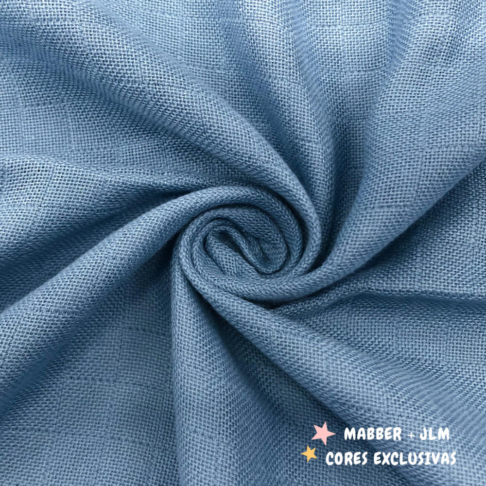 Fralda Mabber Quadriculada Vendida Em Metro 100% Algodão 0,80m largura - Azul vintage jlm
