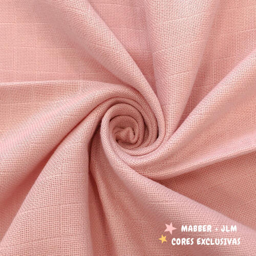 Fralda Mabber Quadriculada Vendida Em Metro 100% Algodão 0,80m largura - Rosa vintage jlm