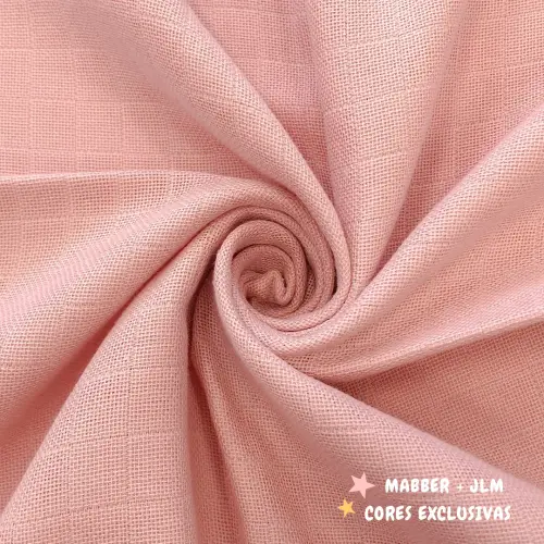 Fralda Mabber Quadriculada Vendida Em Metro 100% Algodão 0,80m largura - Rosa vintage jlm
