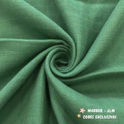 Fralda Mabber Quadriculada Vendida Em Metro 100% Algodão 0,80m largura - Verde vintage jlm
