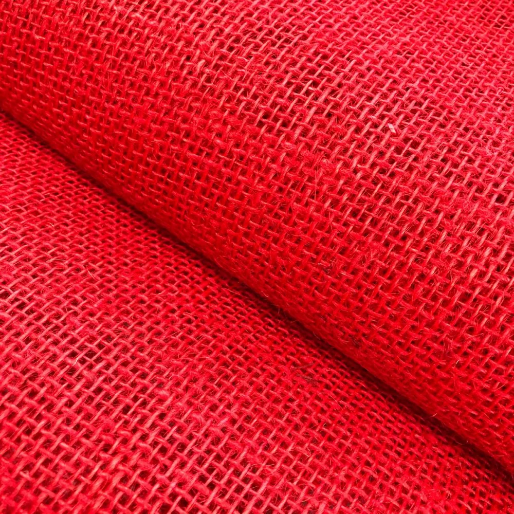 Juta Colorida Lisa - 1,00m largura - 100% Juta - Vermelho