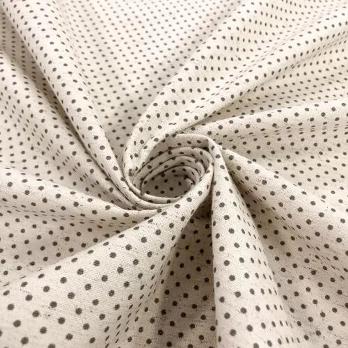 Linho Estampado Premium Poá 80% Algodão 20% Linho 1,53m Largura - Variante 1