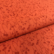 Linho Estampado Premium Raminhos Composê 80% Algodão 20% Linho - Laranja