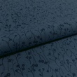 Linho Estampado Premium Raminhos Composê 80% Algodão 20% Linho - Azul