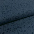 Linho Estampado Premium Raminhos Composê 80% Algodão 20% Linho - Azul