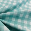 Linho Estampado Premium Xadrez 80% Algodão 20% Linho - Azul turquesa