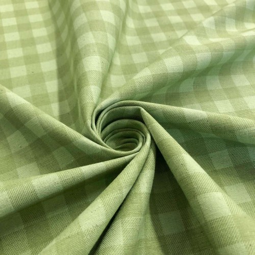 Linho Estampado Premium Xadrez 80% Algodão 20% Linho - Verde