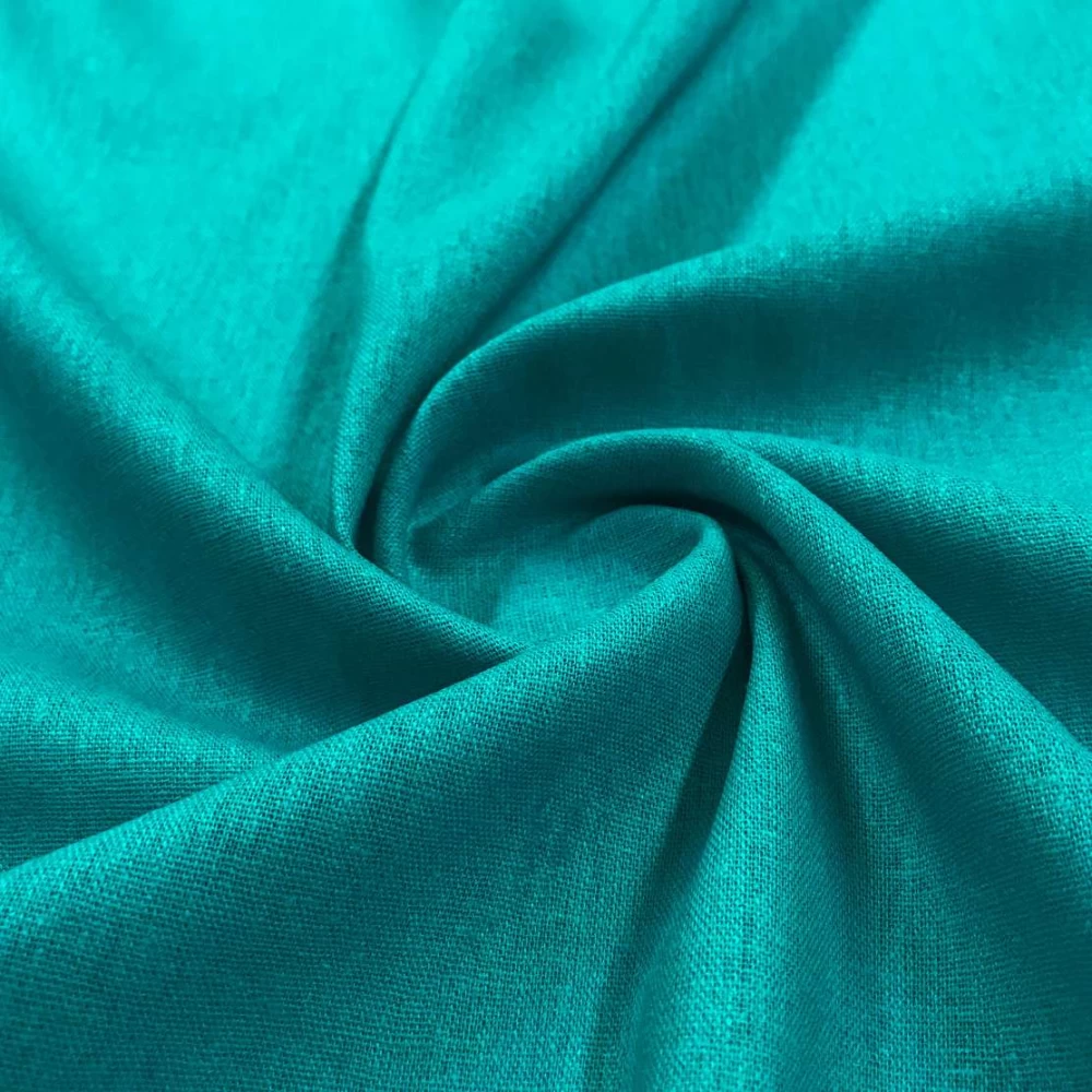 Linho Misto Liso Pré Lavado 55% Linho 45% Viscose 1,33m Largura - Azul turquesa Linho Misto Liso Pré Lavado 55% Linho 45% Viscose 1,33m Largura - Azul turquesa