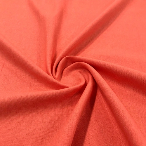 Linho Misto Liso Pré Lavado 55% Linho 45% Viscose 1,33m Largura - Coral Linho Misto Liso Pré Lavado 55% Linho 45% Viscose 1,33m Largura - Coral