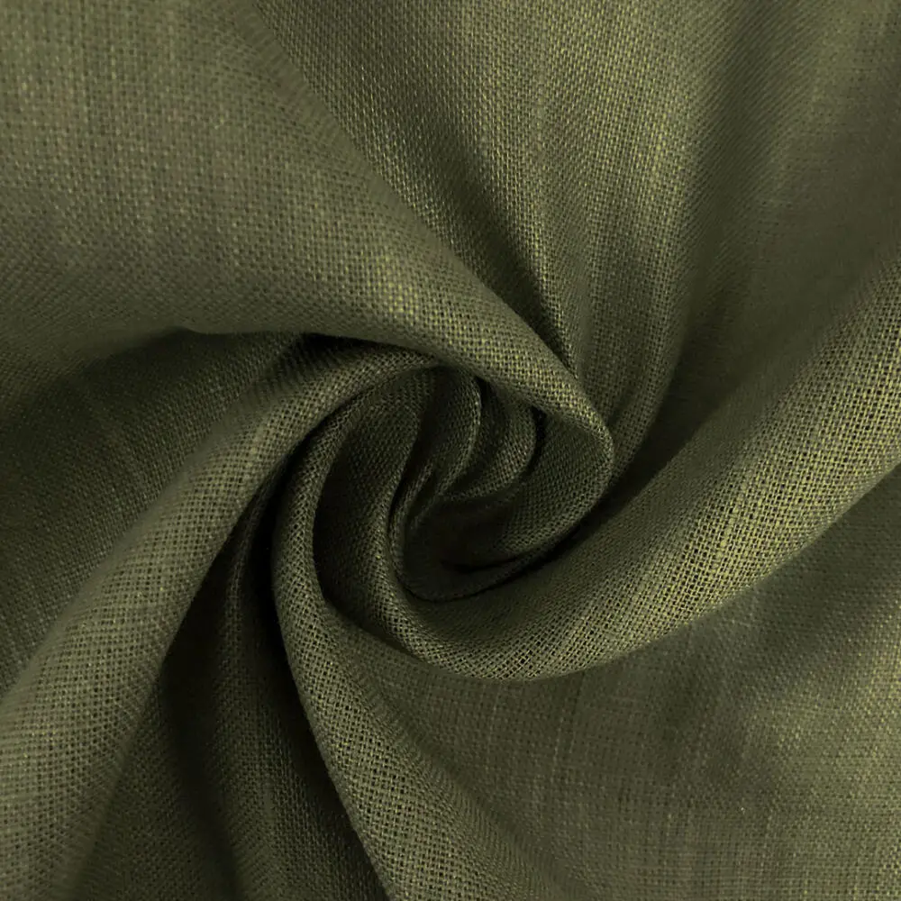 Linho Puro 100% Linho 1,40m Largura - Verde militar Linho Puro 100% Linho 1,40m Largura - Verde militar