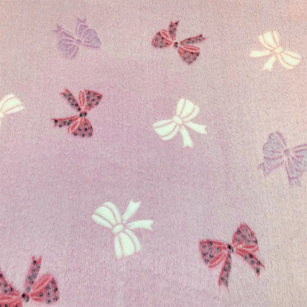 Manta Fleece 3D Lacinhos 100% Poliéster 1,60m largura - Rosa bebê Manta Fleece 3D Lacinhos 100% Poliéster 1,60m largura - Rosa bebê