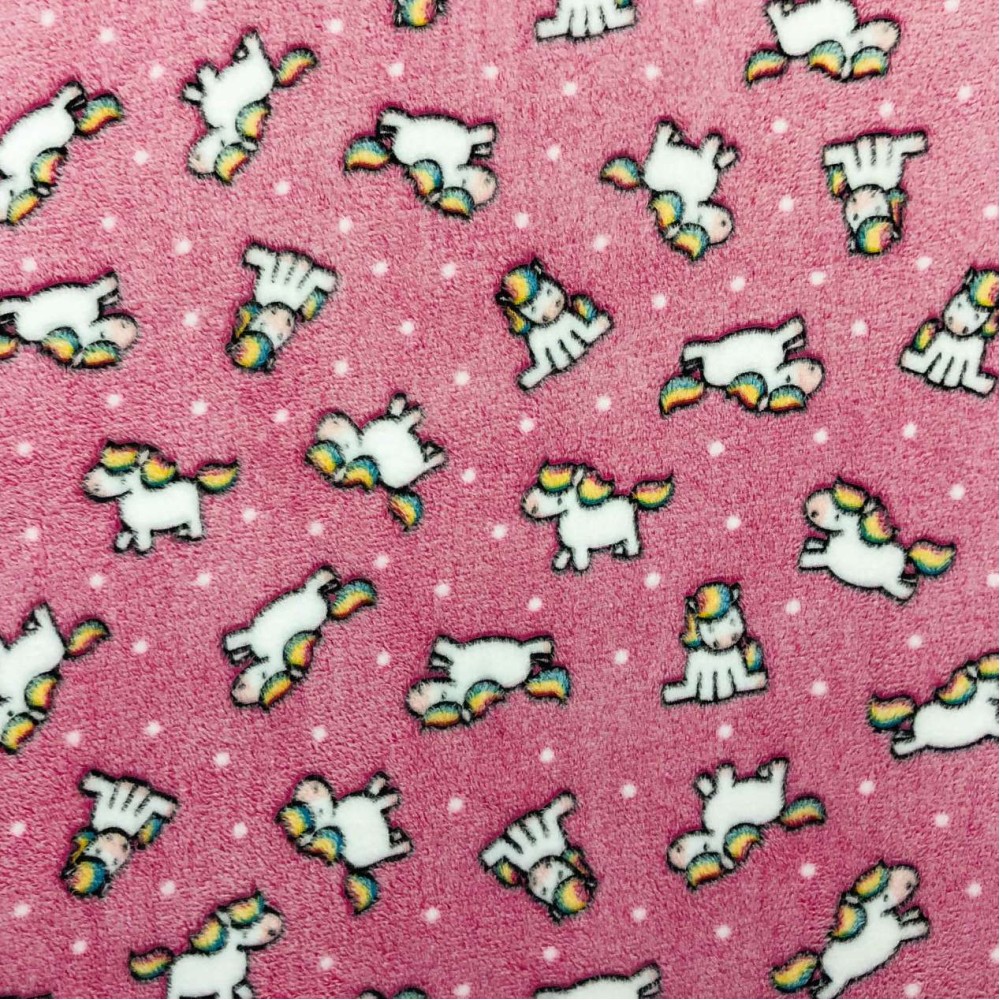 Manta Fleece 3D Unicórnios 100% Poliéster 1,60m largura - Cor 301