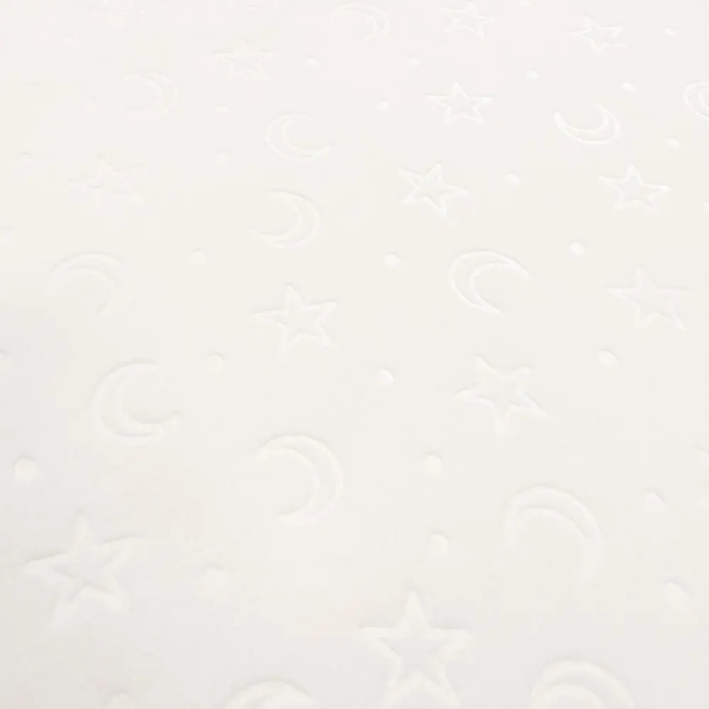 Manta Fleece Calandrada Infantil Lua e Estrela 100% Poliéster 1,60m Largura - Pérola