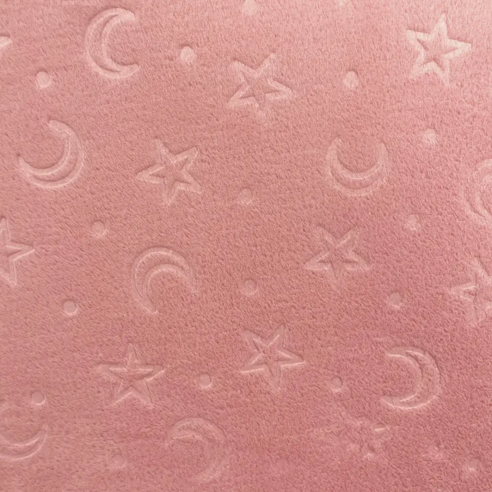 Manta Fleece Calandrada Infantil Lua e Estrela 100% Poliéster 1,60m Largura - Rosê Manta Fleece Calandrada Infantil Lua e Estrela 100% Poliéster 1,60m Largura - Rosê