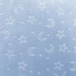 Manta Fleece Calandrada Infantil Lua e Estrela 100% Poliéster 1,60m Largura - Azul céu
