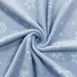 Manta Fleece Calandrada Infantil Lua e Estrela 100% Poliéster 1,60m Largura - Azul céu