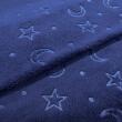 Manta Fleece Calandrada Infantil Lua e Estrela 100% Poliéster 1,60m Largura - Azul marinho