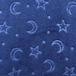 Manta Fleece Calandrada Infantil Lua e Estrela 100% Poliéster 1,60m Largura - Azul marinho
