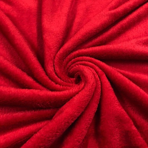 Manta Fleece Flanelada Lisa - 100% Poliéster - 2,5m Largura - Vermelho
