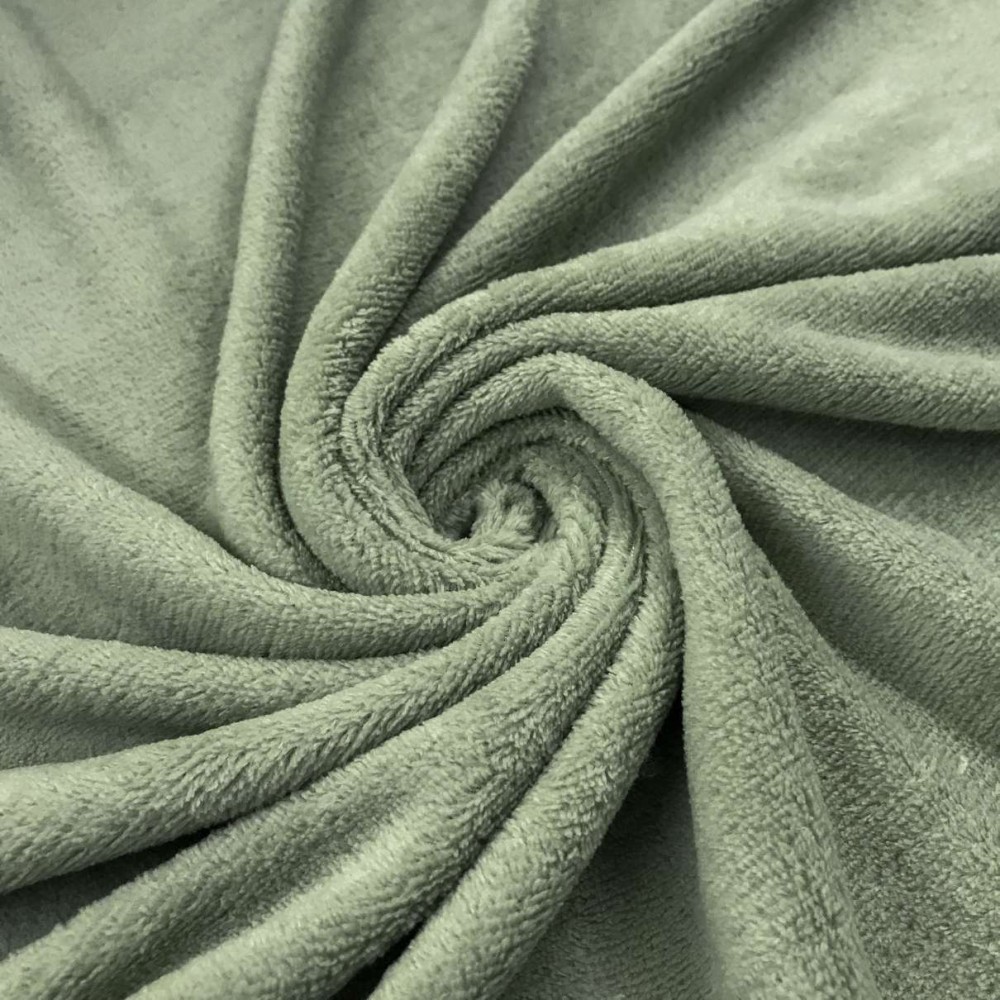 Manta Fleece Flanelada Lisa - 100% Poliéster - 2,5m Largura - Verde envelhecido