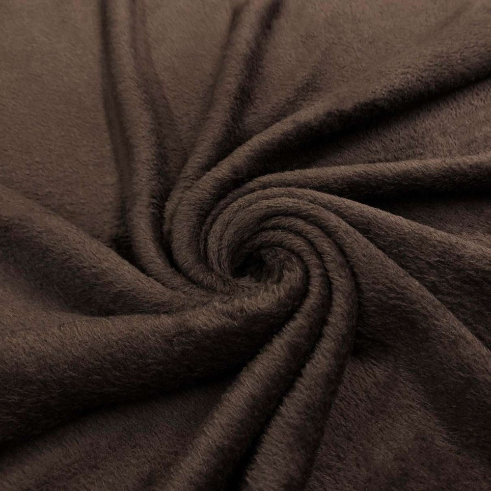 Manta Fleece Flanelada Lisa - 100% Poliéster - 2,5m Largura - Marrom