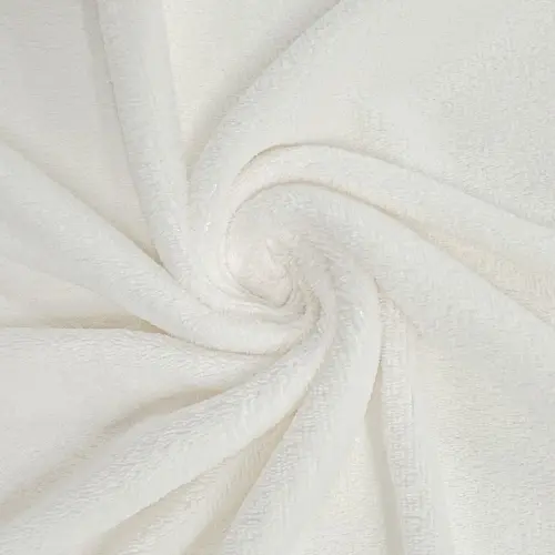 Manta Fleece Flanelada Lisa - 100% Poliéster - 2,5m Largura - Off white