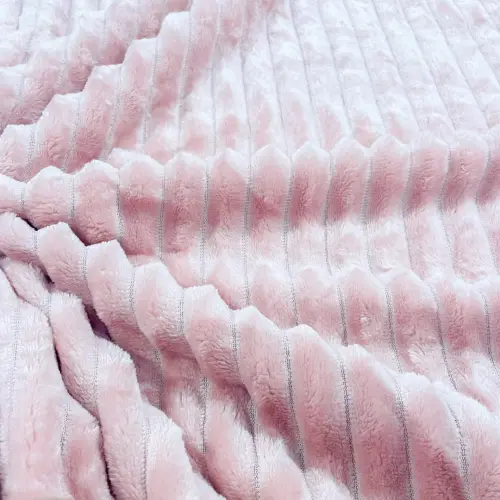 Manta Fleece com Relevo Jacquard 100% Poliéster 2.50m Largura - Rosê