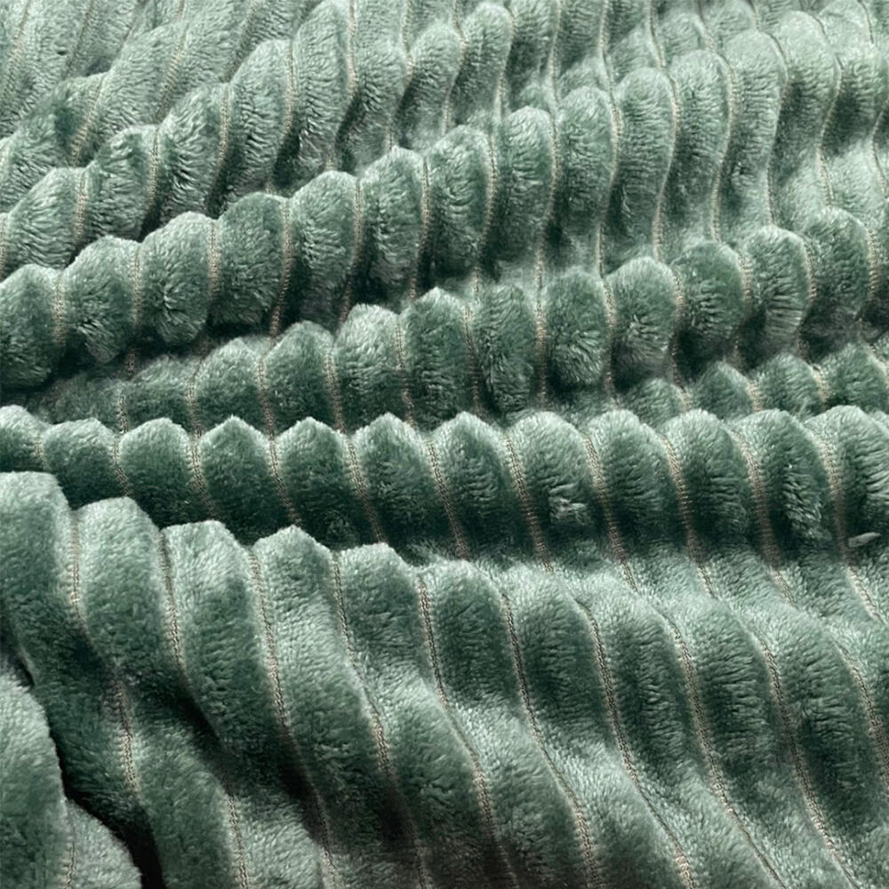 Manta Fleece com Relevo Jacquard 100% Poliéster 2.50m Largura - Verde envelhecido
