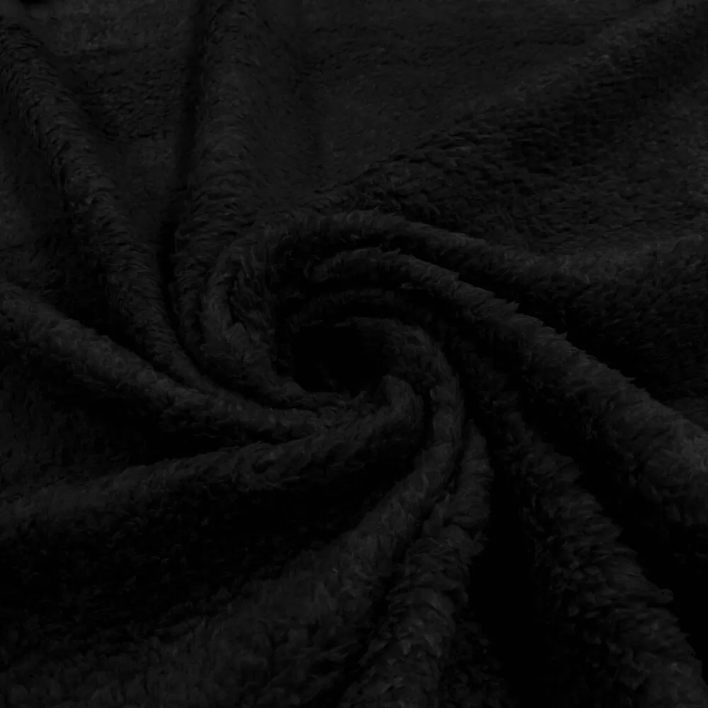 Manta Sherpa 100% Poliéster 1,60m Largura - Preto