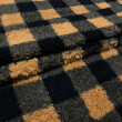 Manta Sherpa Estampada 100% Poliéster 1,60m Largura - Bege com preto