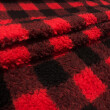 Manta Sherpa Estampada 100% Poliéster 1,60m Largura - Vermelho com preto