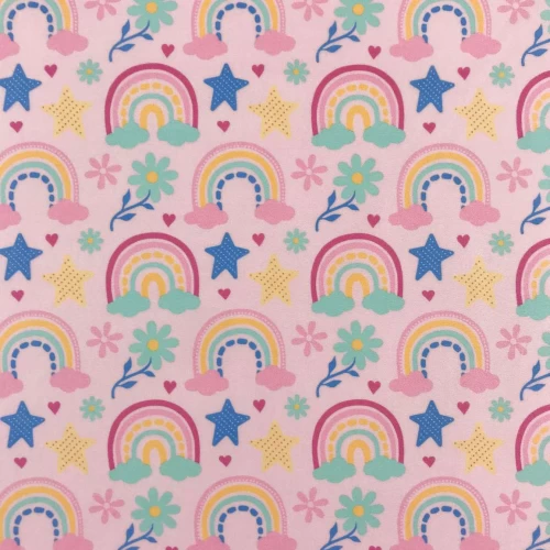 Microfibra Digital (Tactel) - Arco-Íris Rosa - 100% Poliéster - Variante 1 Microfibra Digital (Tactel) - Arco-Íris Rosa - 100% Poliéster - Variante 1