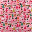 Microfibra Digital (Tactel) - Natal Rosa Candy - 100% Poliéster - Variante 1 Microfibra Digital (Tactel) - Natal Rosa Candy - 100% Poliéster - Variante 1